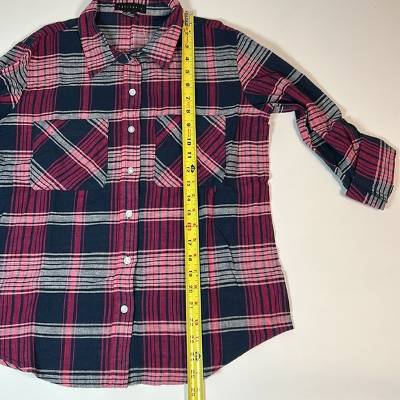 Sanctuary Linen Blend Plaid Button Up Top - Small Petite - Picture 7 of 8